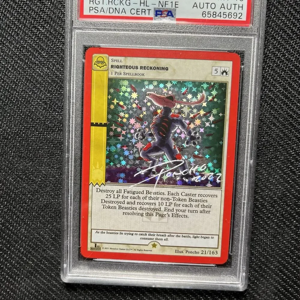 Metazoo Righteous Reckoning PSA 10 Gem Mint Nightfall Holo Poncho Signed Auto